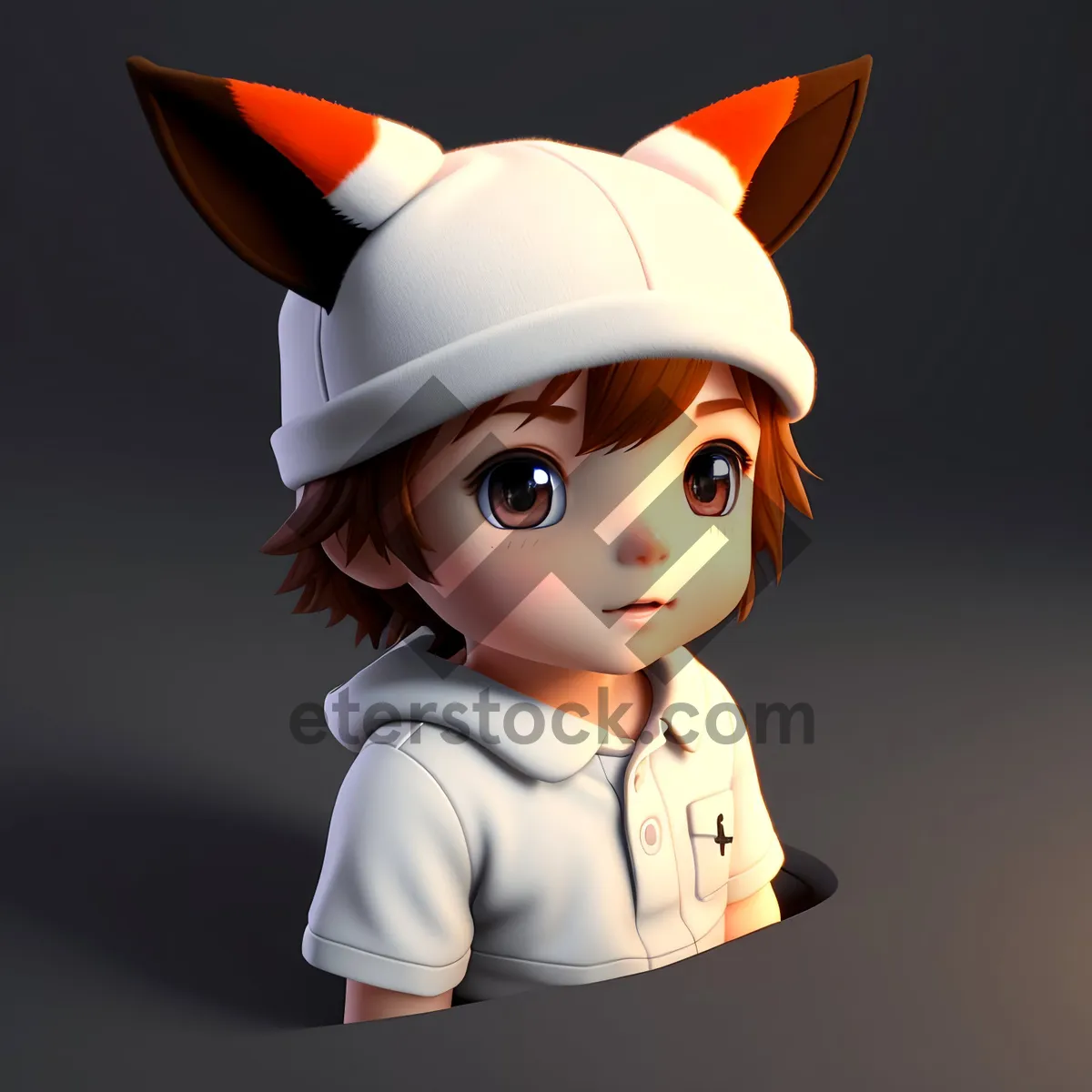 Picture of Happy Cartoon Boy with Innocent and Cute Expression