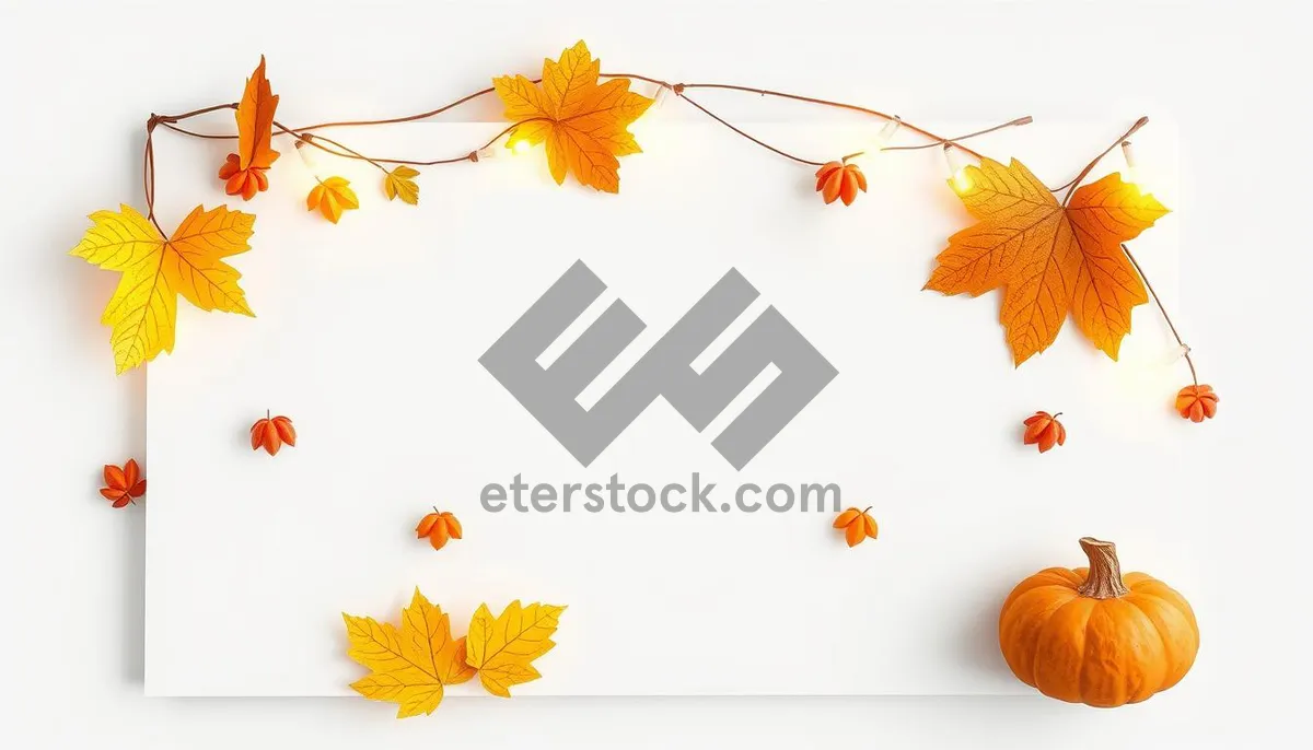 Picture of Floral and leaf silhouette pattern in autumn colors