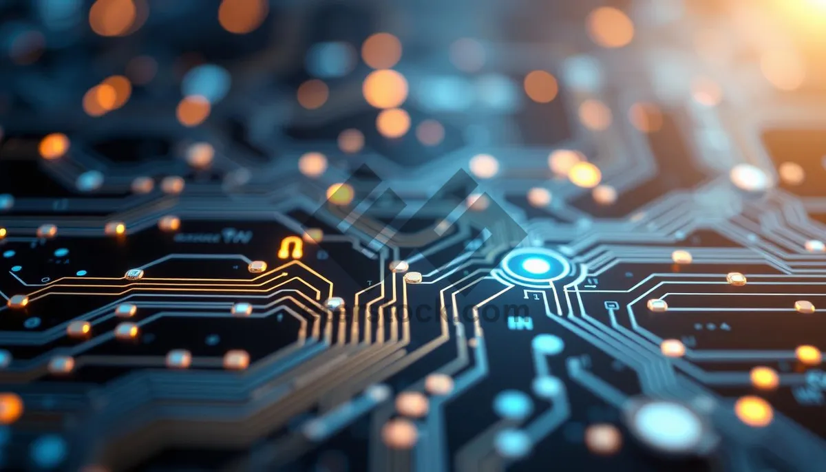 Picture of Digital circuit board close up technology network connection