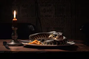 Night Diamondback Rattlesnake - Viper in darkness.