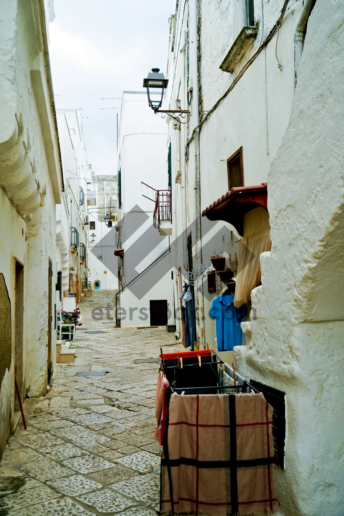 Picture of Old stucco building in ancient city street.