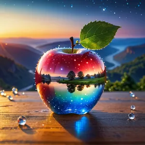 Shiny planet globe in bright holiday bowl container