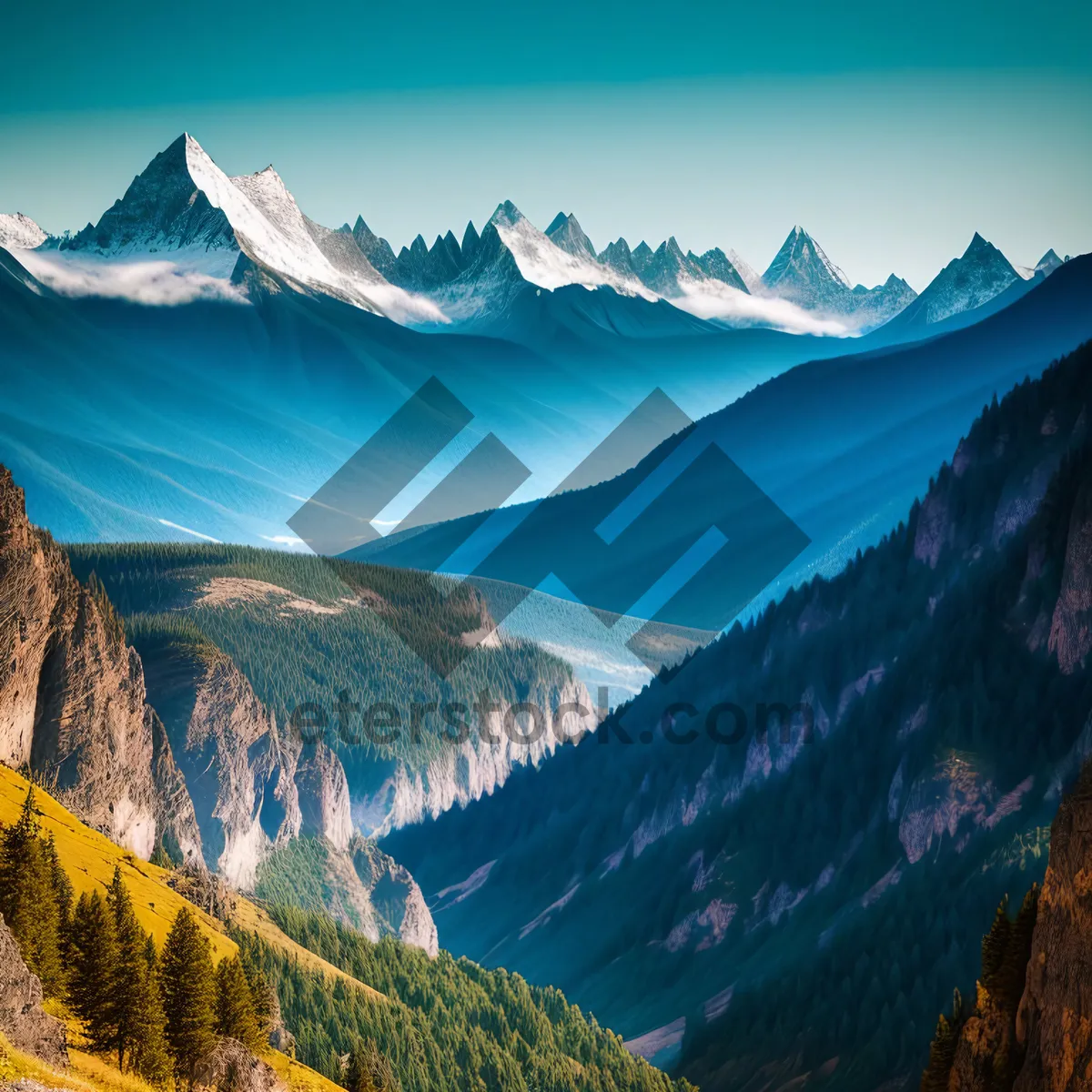 Picture of Majestic Glacier Peak in Serene Mountain Range