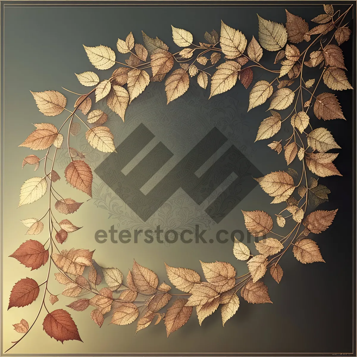 Picture of Floral Vintage Frame with Arabesque Design