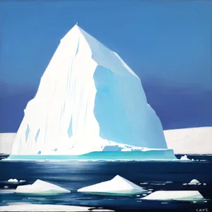 Arctic Voyage: Majestic Iceberg and Vessel in Icy Waters