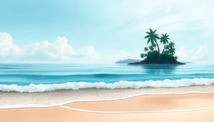 Tranquil Beach Paradise under Sunny Sky