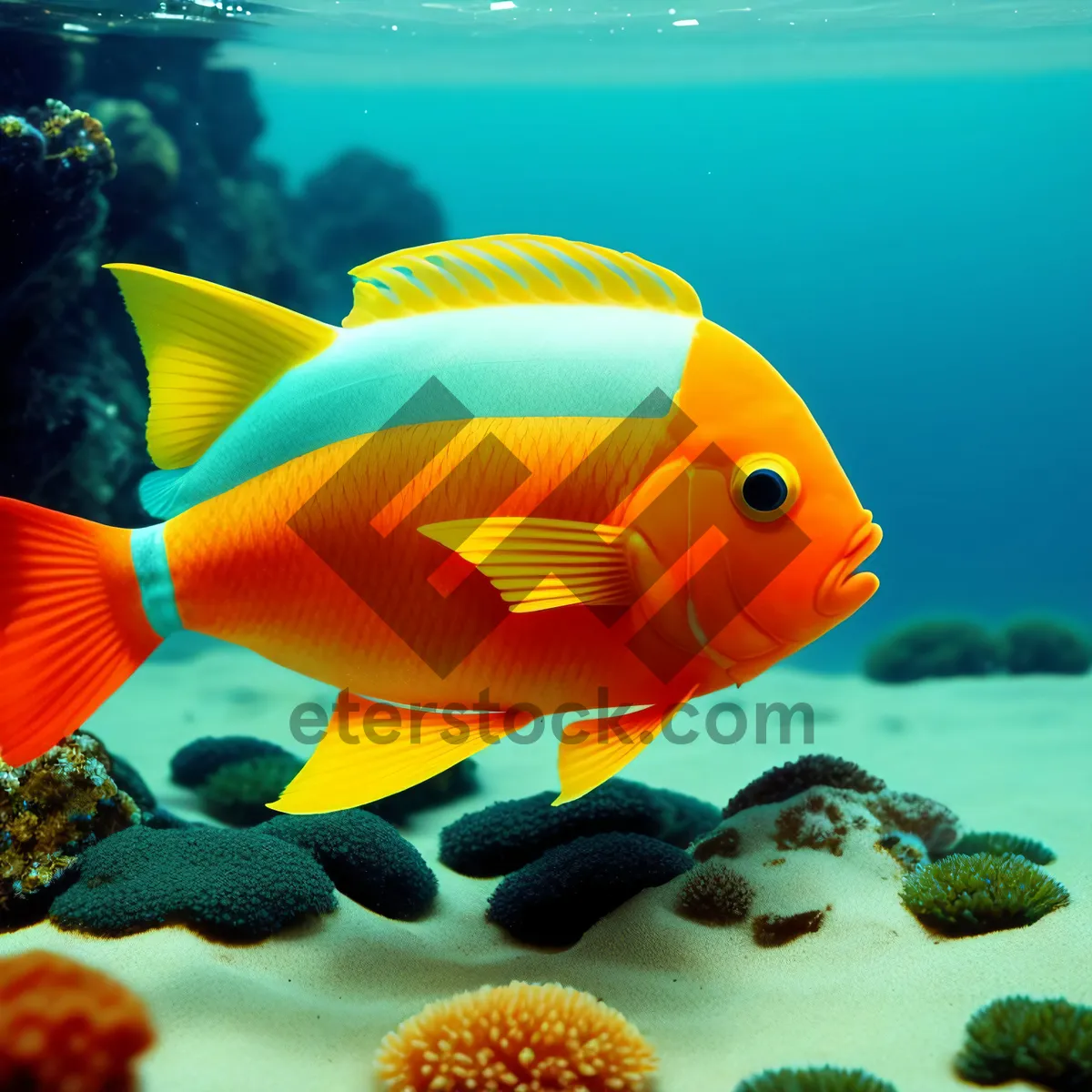 Picture of Colorful Reef Fish in Stunning Underwater Aquarium