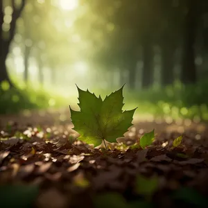 Vibrant Maple Leaf in Lush Garden