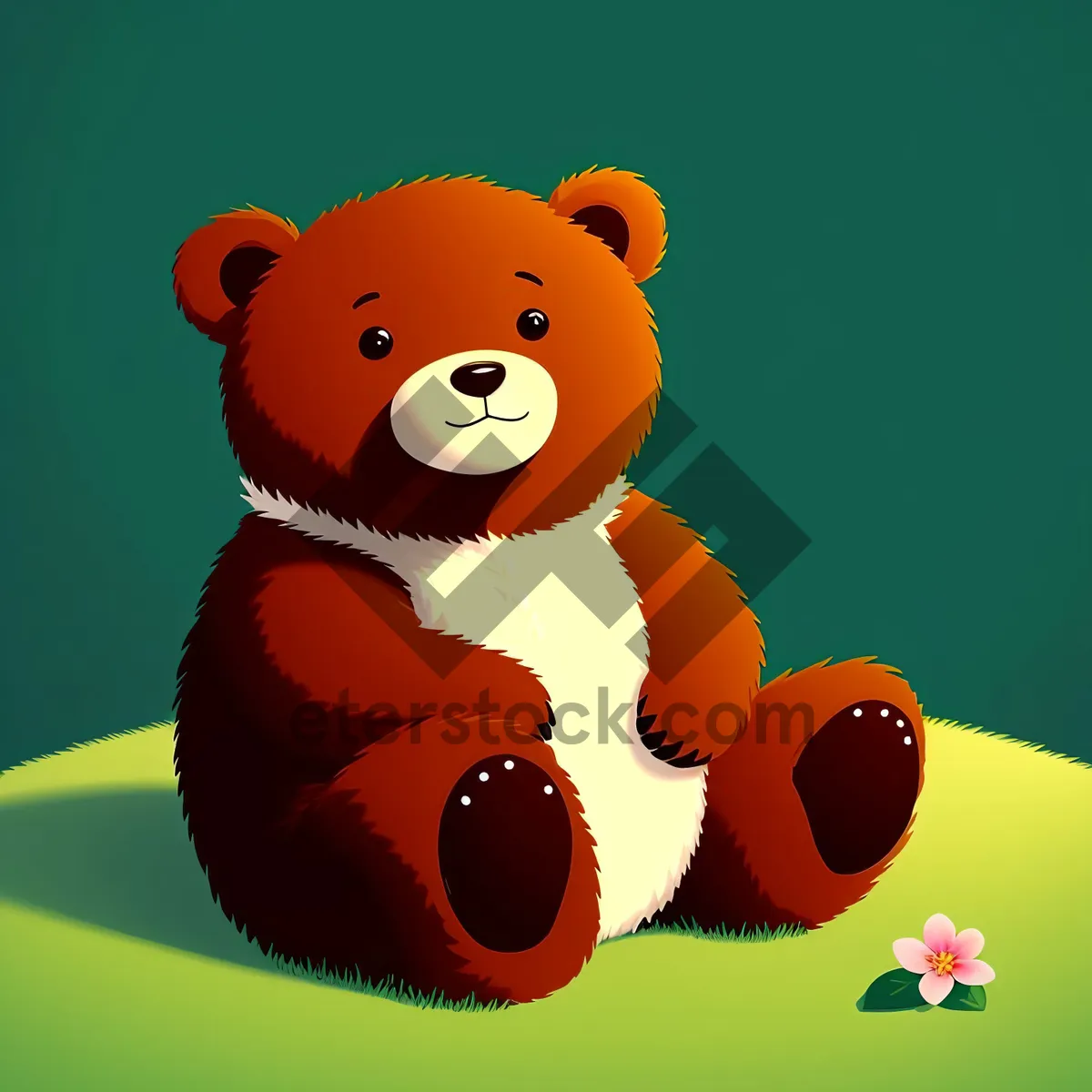 Picture of Adorable Teddy Bear with Playful Cartoon Charm