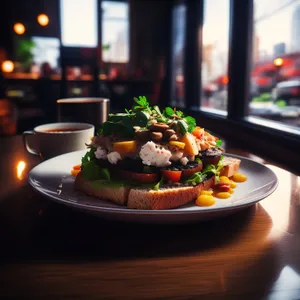 Fresh and Healthy Vegetable Salad Plate.