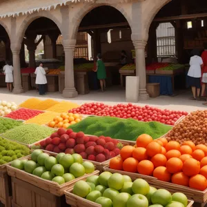 Assorted Fresh Fruits in Market Basket