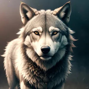 Majestic Timber Wolf: A Captivating Gaze