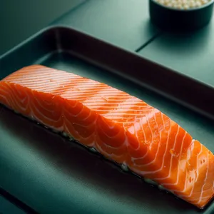 Fresh Salmon Fillet on Gourmet Plate