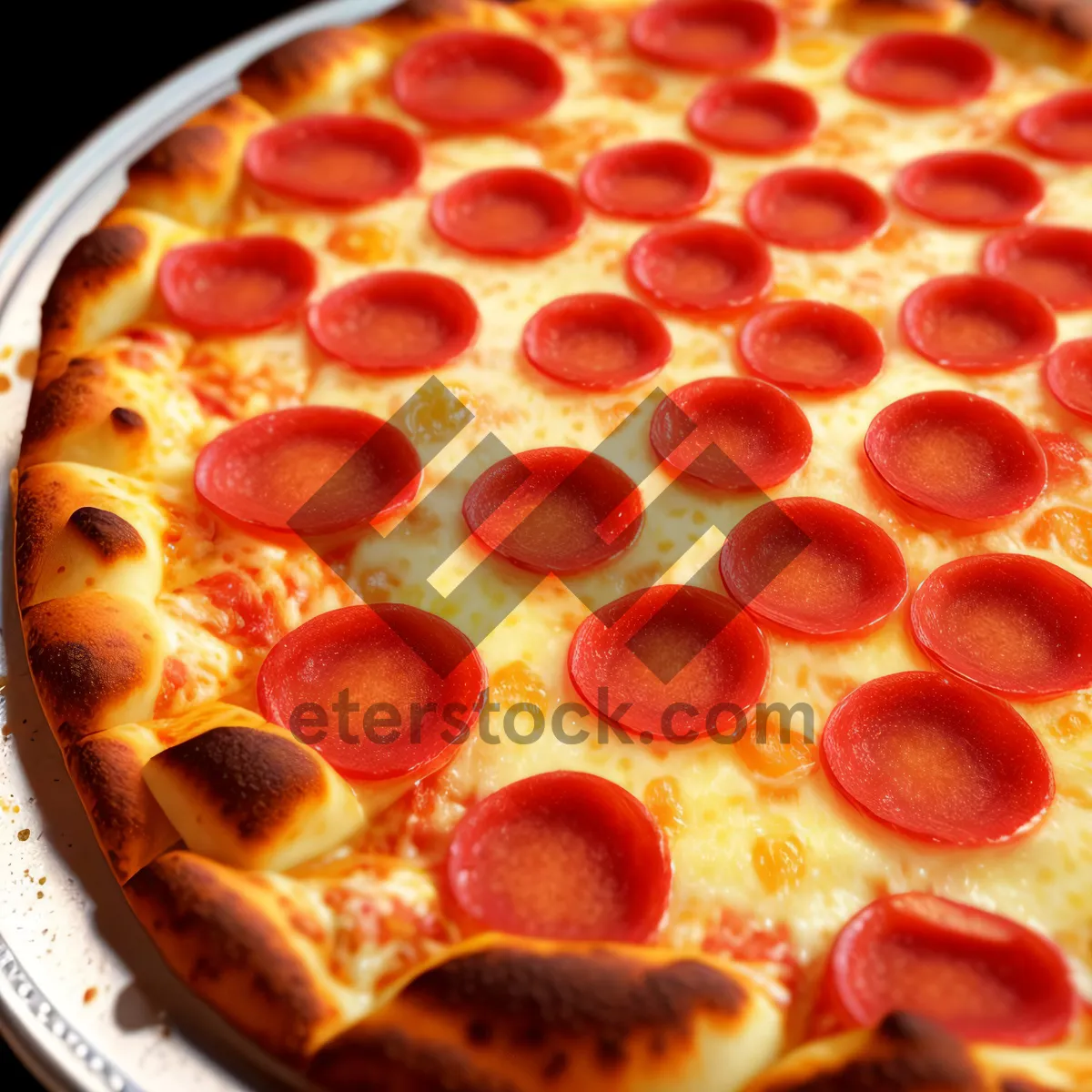 Picture of Delicious Gourmet Pizza Slice on Plate