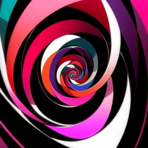 Vibrant Geometric Artwork with Colorful Swirls.