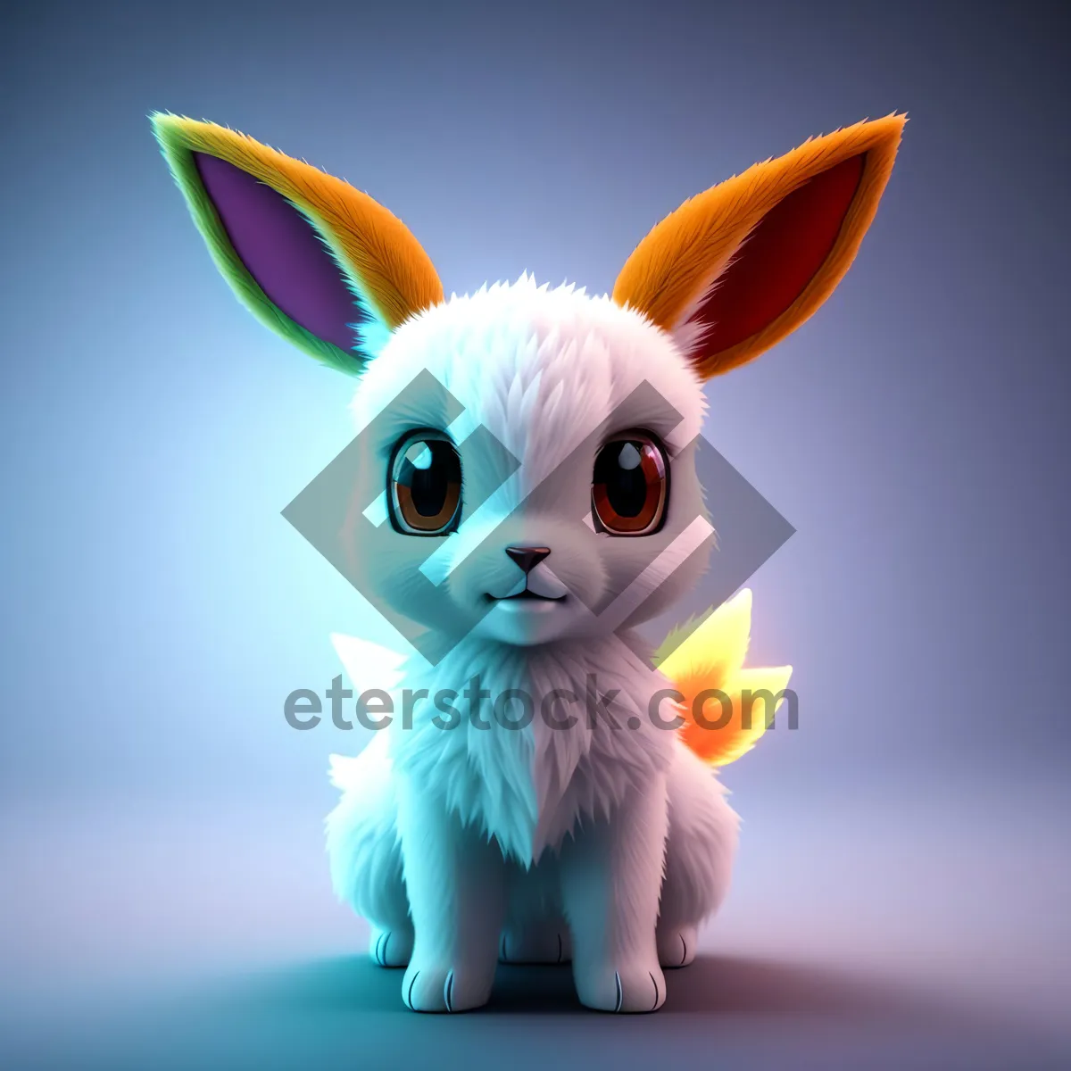 Picture of Adorable Fluffy Bunny with Floppy Ears