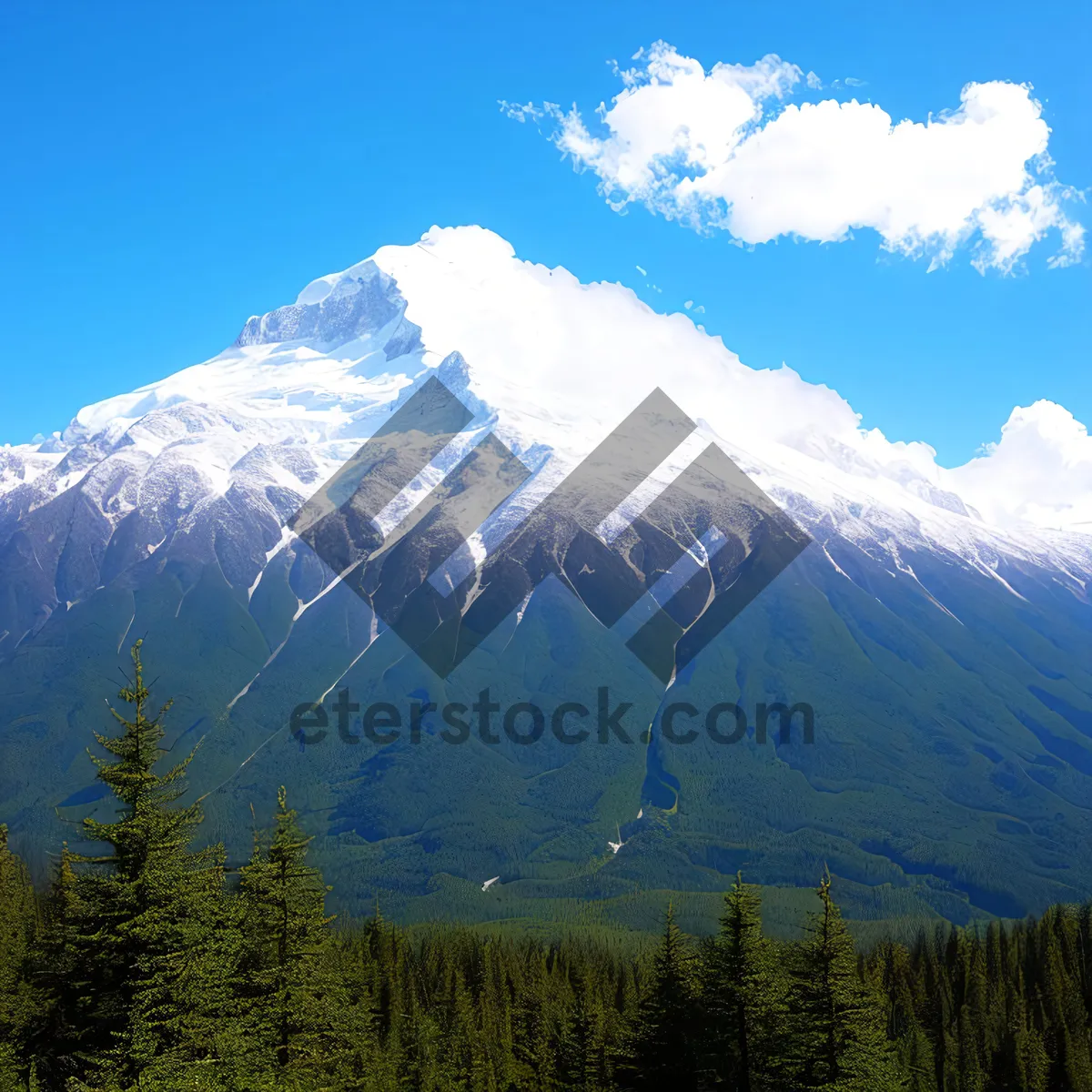 Picture of Snow-capped Mountains in Winter Wonderland