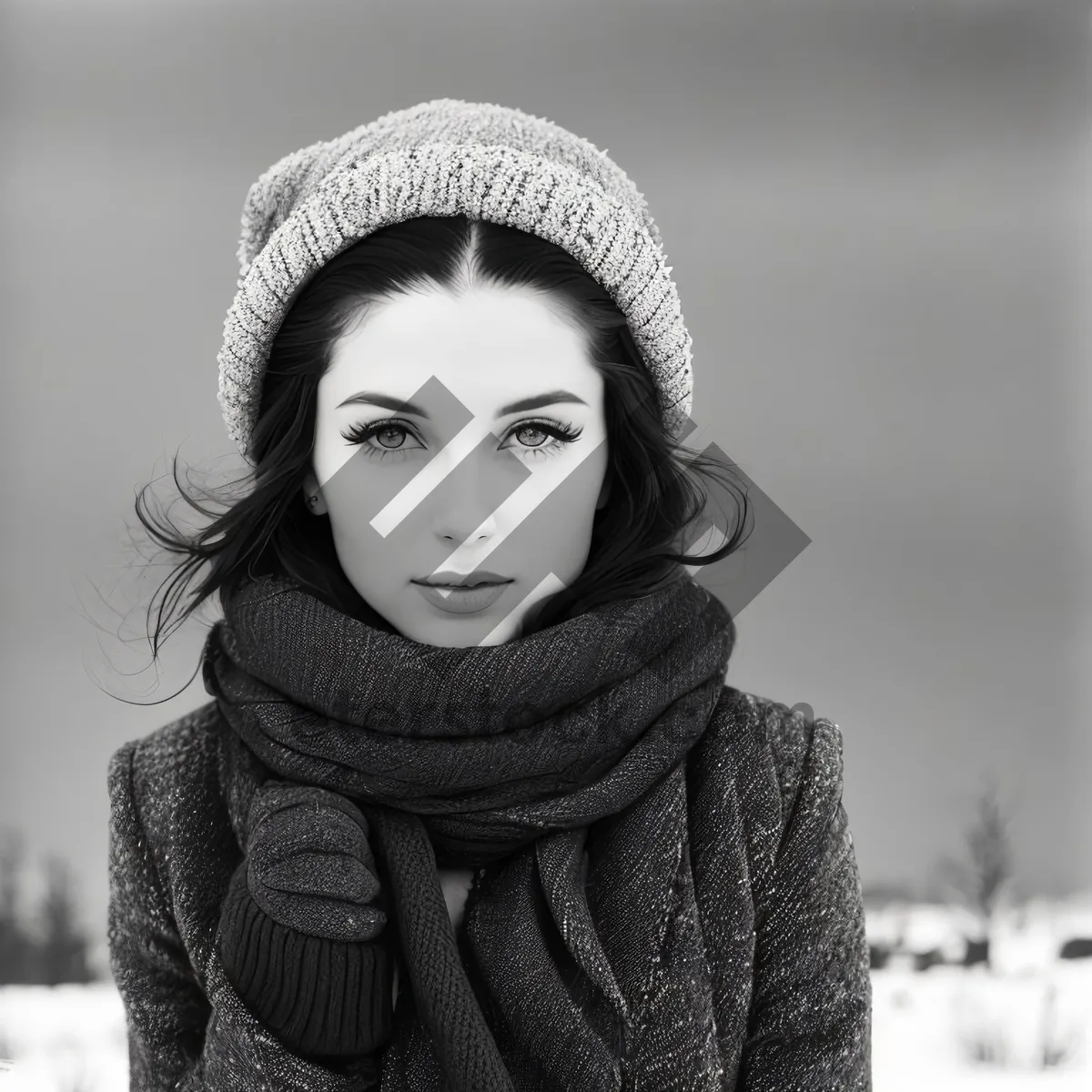 Picture of Stylish Winter Hat - Happy Lady Smiling