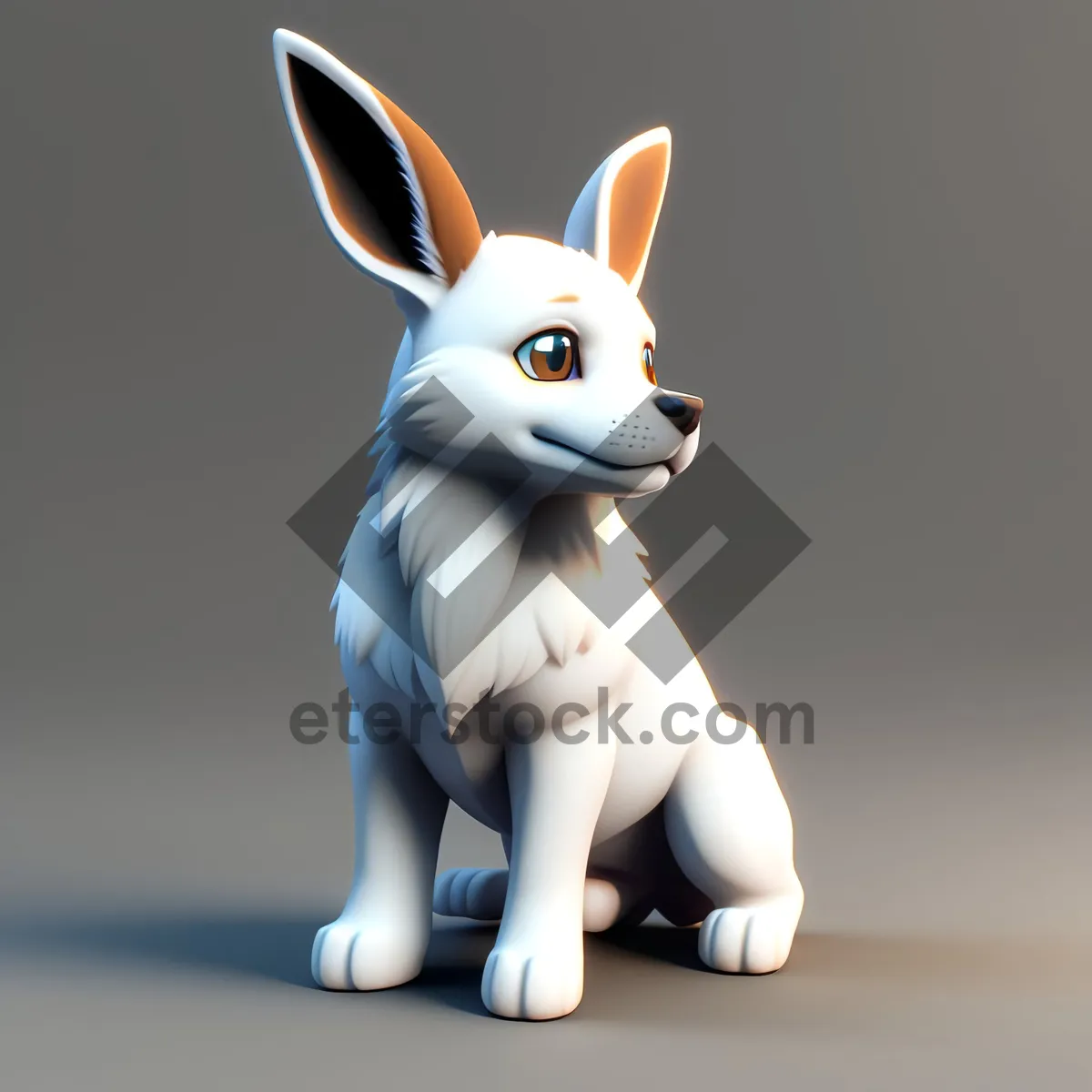 Picture of Cartoon Bunny with 3D Rendered Ears