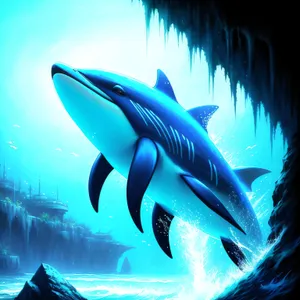 Awe-inspiring Great White Shark in Deep Blue Waters
