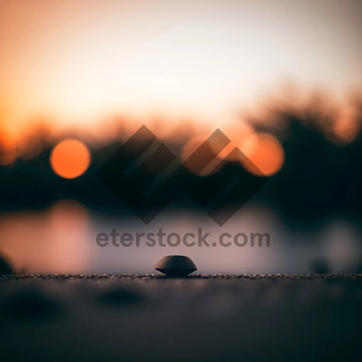 Picture of Dusk's Golden Horizon Through Clouds