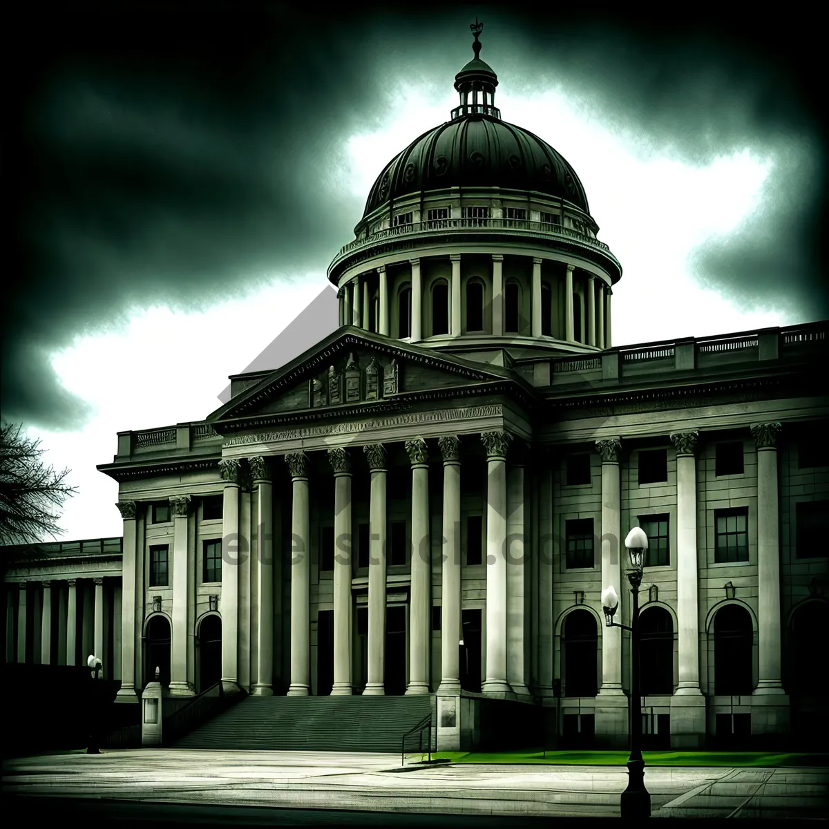 Picture of Historic Capitol Building under Clear Blue Sky.