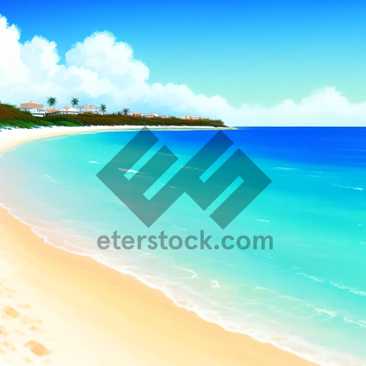 Picture of Tropical Paradise: Serene Sea, Sandy Shore