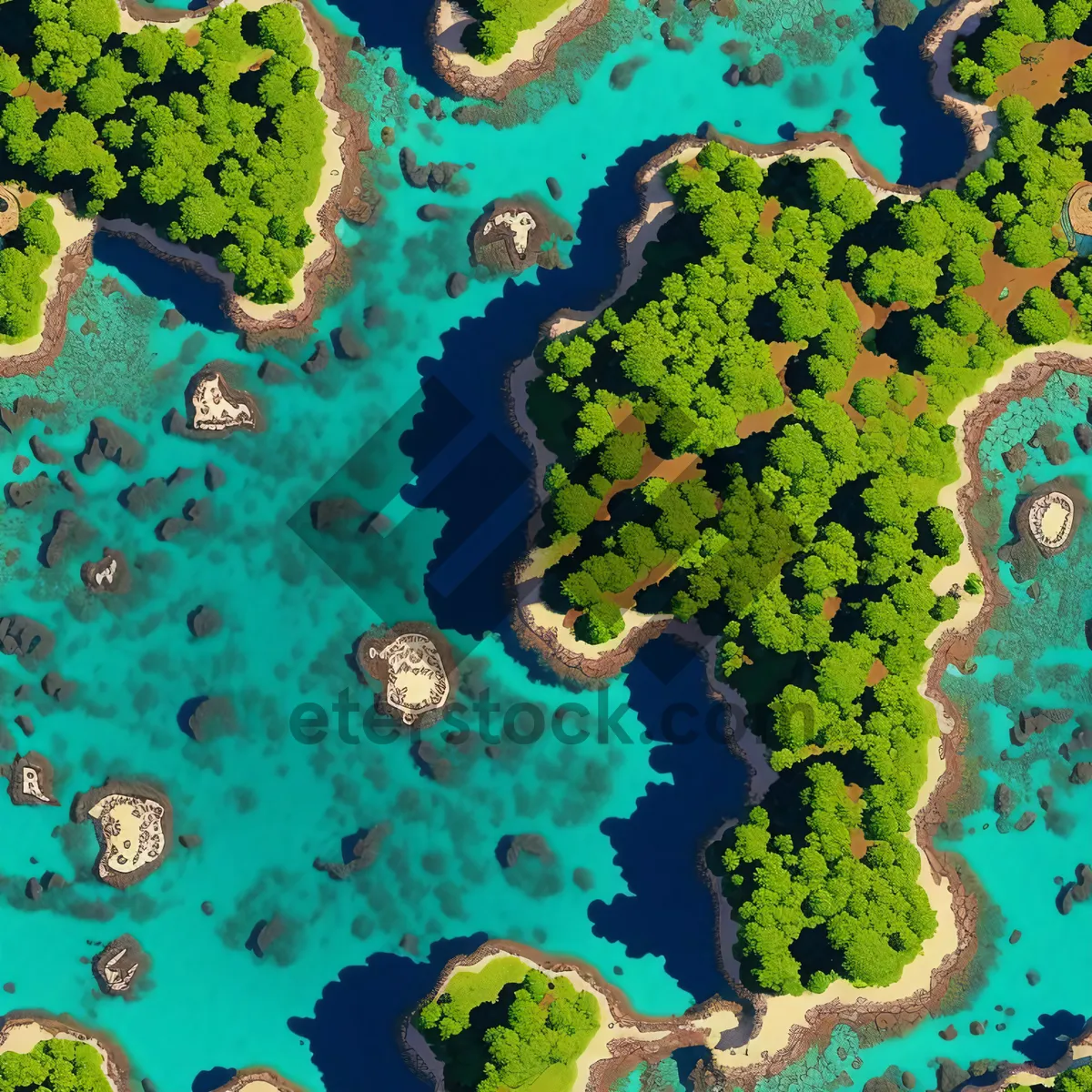 Picture of Underwater Coral Reef Map: Exploring the Beautiful Oceanic Archipelago