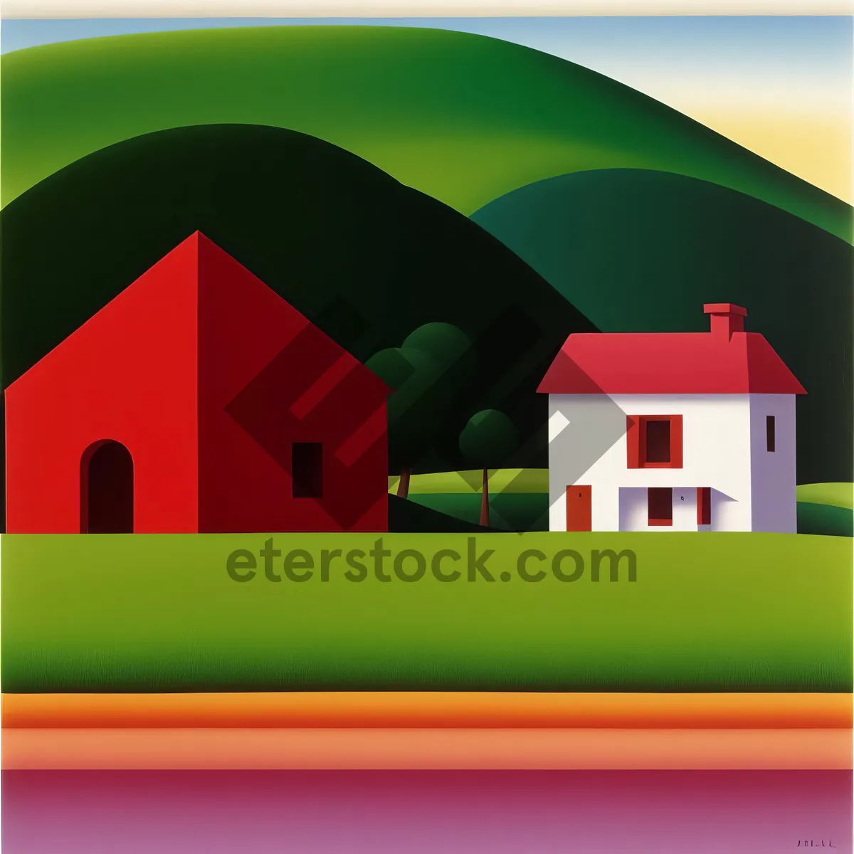 Picture of Cozy Bungalow Home Icon: 3D Symbol Design