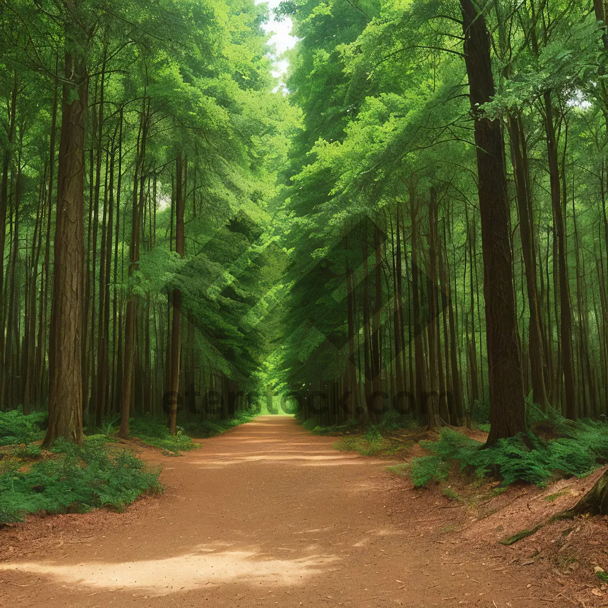 Picture of Sunlit Path Through Lush Woodland