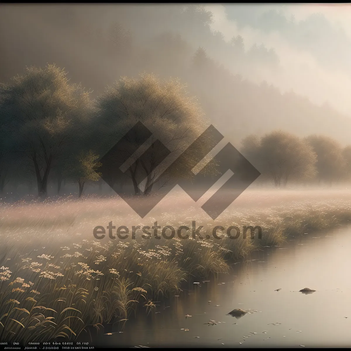 Picture of Snowy Sunrise over Rural Landscape