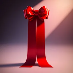 3D Ribbon Symbol with Bow - Present Decoration