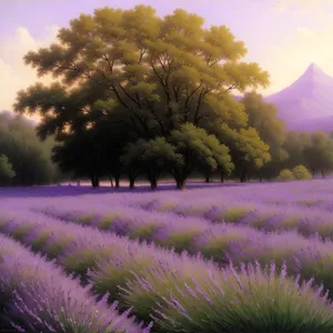 Lavender Field Under a Clear Sky