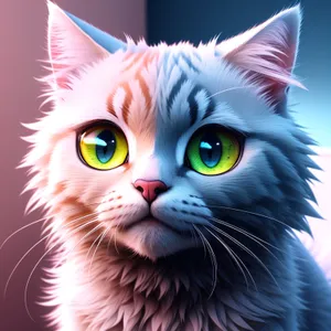 Furry Gray Tabby Kitty with Curious Whiskers