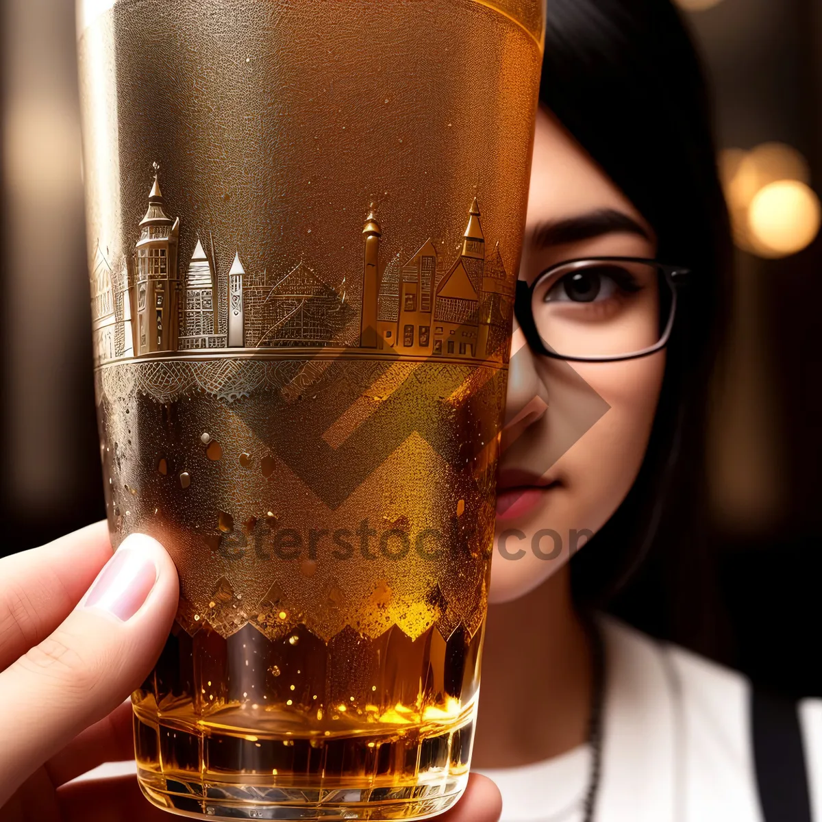 Picture of Sparkling Cheers: Champagne in Elegant Wineglass