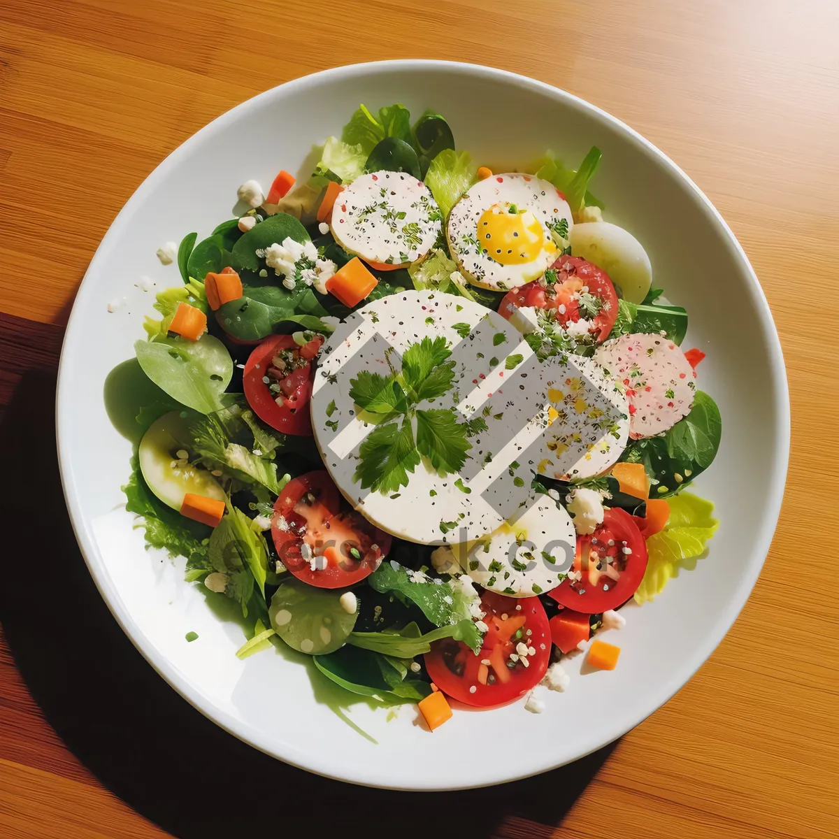 Picture of Gourmet vegetable salad with cheese and sauce