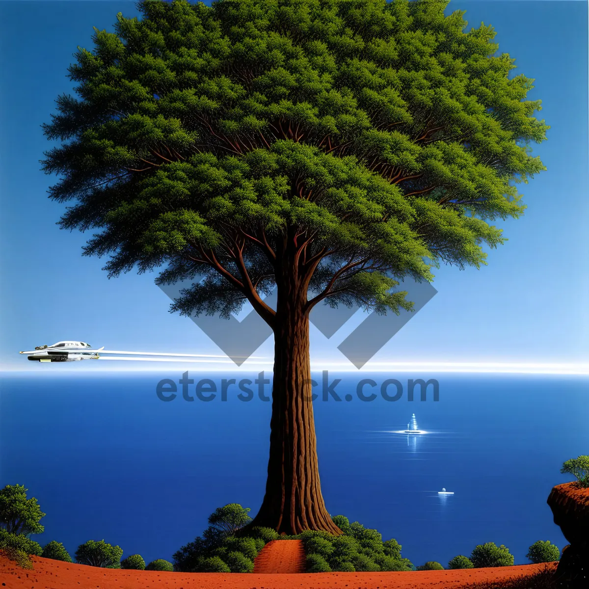 Picture of Serene Summer Landscape with Majestic Palm Trees"
"Tranquil Beachside Bonsai Tree in Sunny Environment"
"Vibrant Vascular Plant Amidst Lush Green Grass"
"Idyllic Field of Trees Under a Clear Blue Sky"
"Refreshing Spring Scene with Rustling Tree Leaves