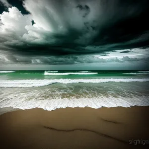 Idyllic Tropical Beach Sunset with Tranquil Waves