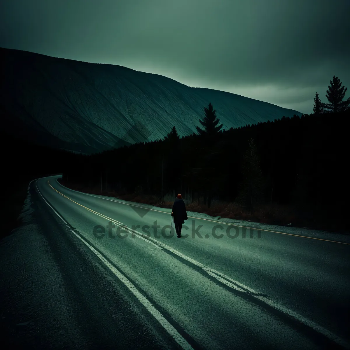 Picture of Scenic Mountain Drive through Cloudy Forest