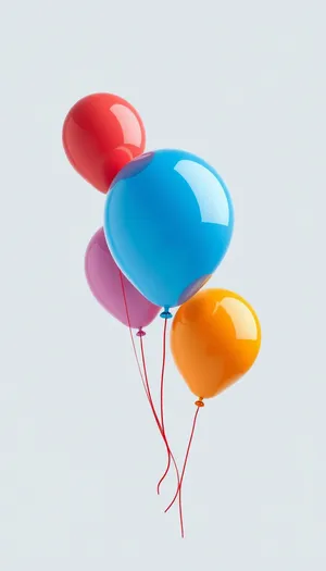 Colorful Party Balloons Floating in the Air