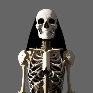 Spooky Halloween Skeleton Skull Sculpture