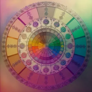 Hippie Arabesque Circle: Vibrant Graphic Mosaic Design