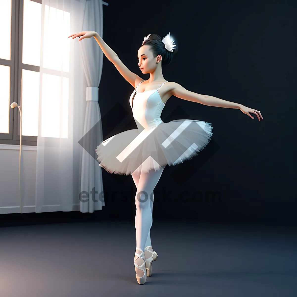 Picture of Elegant Ballet Performance by Attractive Dancer