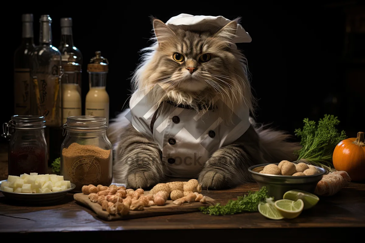 Picture of Furry Gray Tabby Kitten with Playful Whiskers