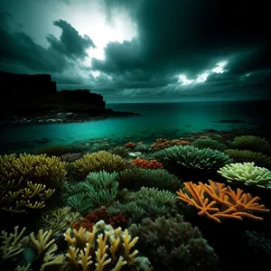 Colorful Tropical Coral Reef with Exotic Marine Life