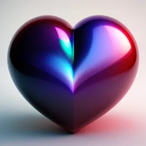 Shiny Heart Icon Button - Colorful Valentine's Day Design