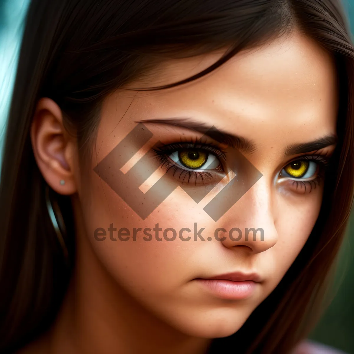 Picture of Sultry Brunette Beauty with Captivating Eyes.