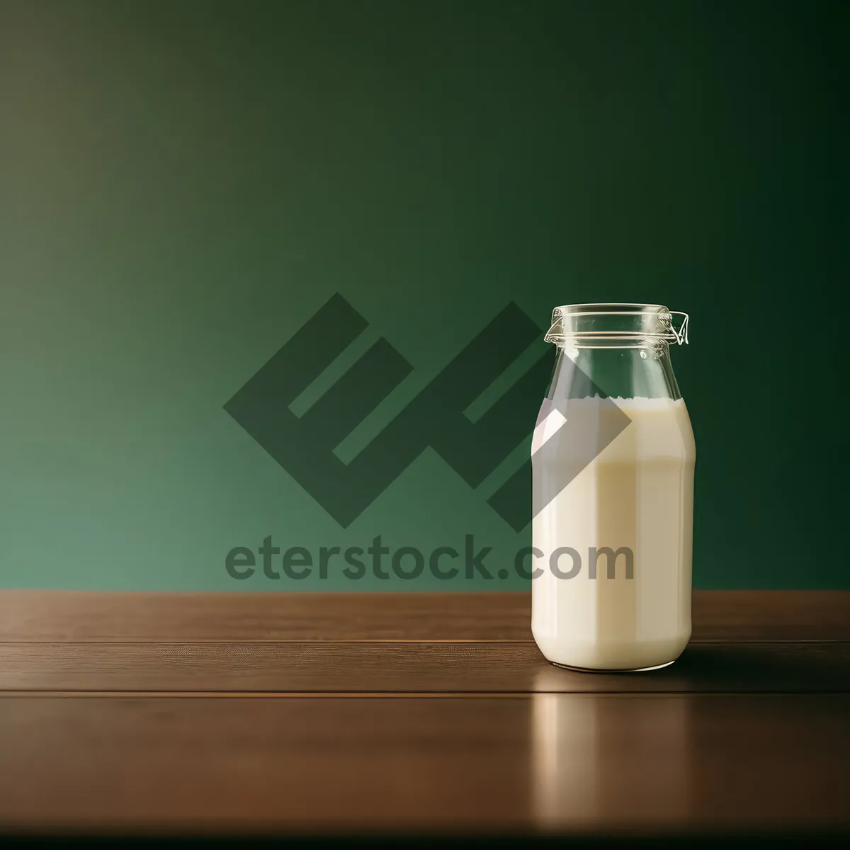 Picture of Healthy Glass Bottles of Nutrient-Rich Milk