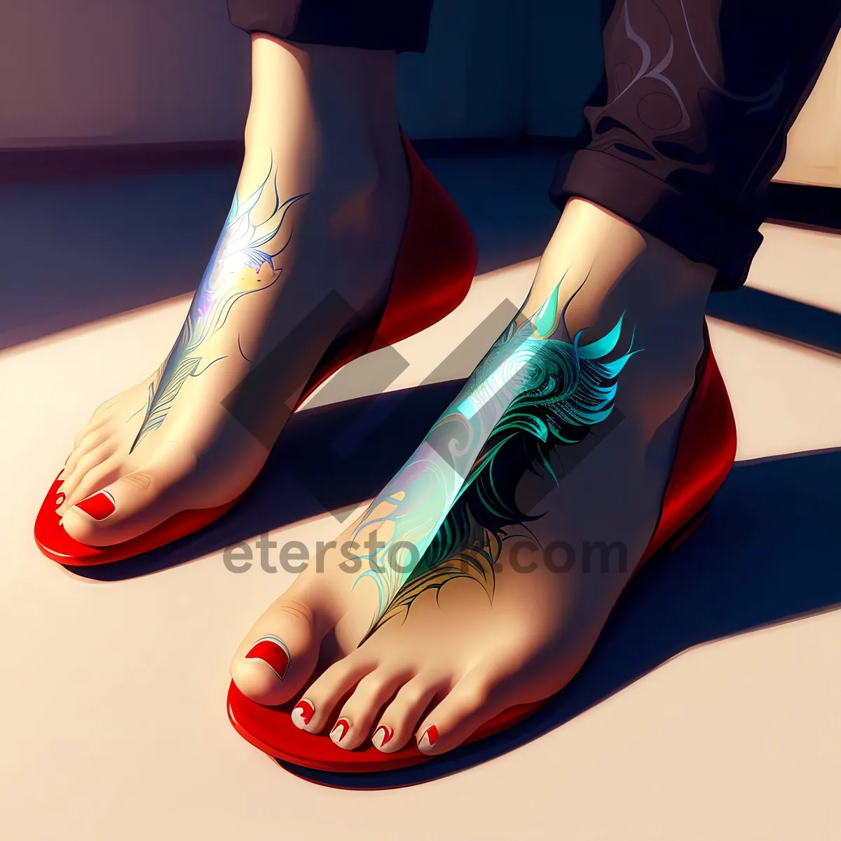Picture of Seductive legs adorned in fashionable footwear
