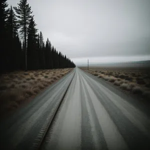 Serenity in Motion: Highway Horizon with Cloudscape